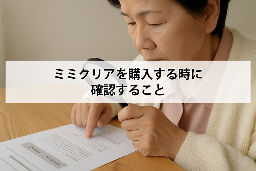 ミミクリアの購入前に確認すること