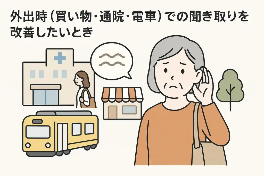 外出時(買い物・通院・電車)での聞き取りを改善したいとき