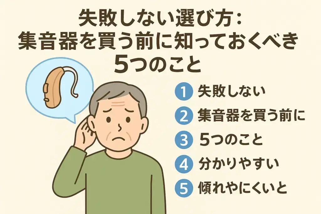 失敗しない選び方:集音器を買う前に知っておくべき5つのこと